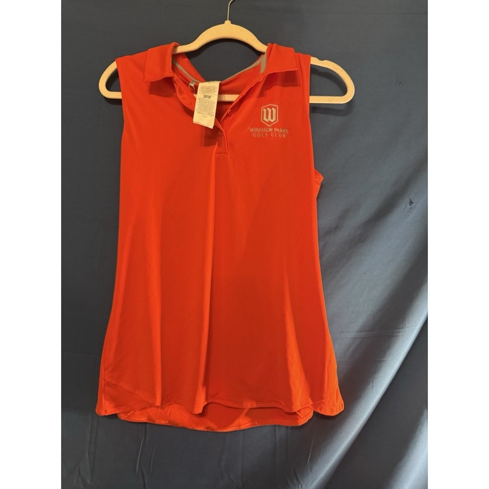 Under‎ Armour NWT Sleeveless Golf Polo Orange Windsor Parke Golf Club Size L